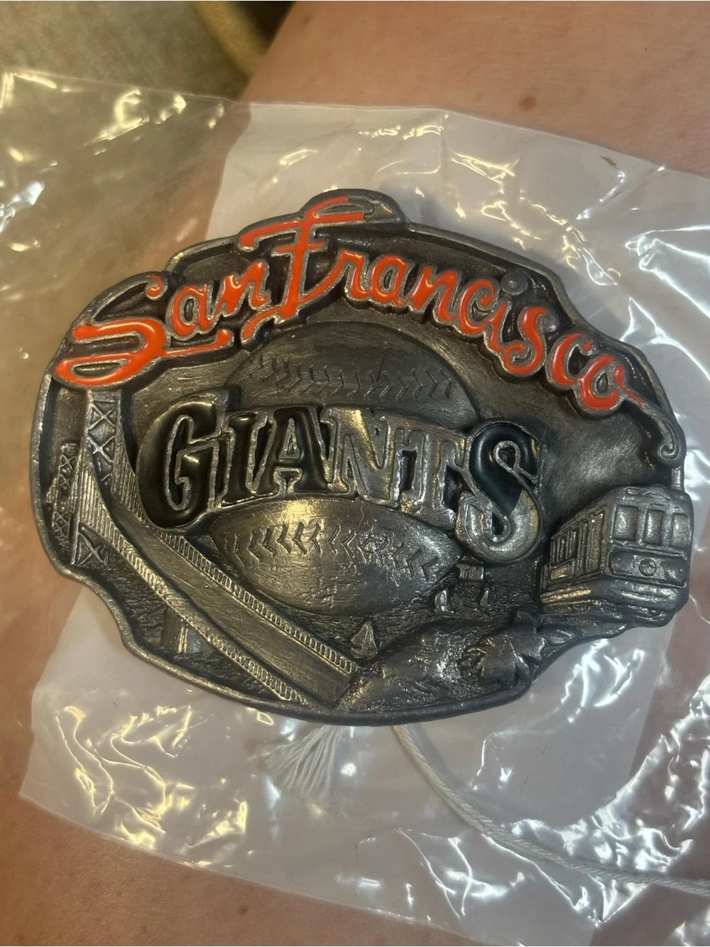 San Francisco Giants Belt Buckle - Orange and Gunmetal